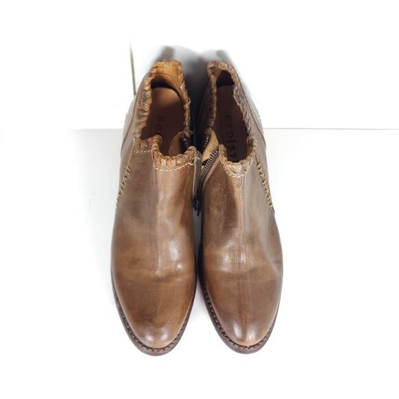 BedStu Women's Carla US6,5 Brown Leather Distressed Whipstitch Heel Ankle Boots - Picture 5 of 14